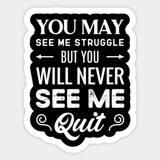 Motivational sport quote simple font Black & White Inspirational design Sticker